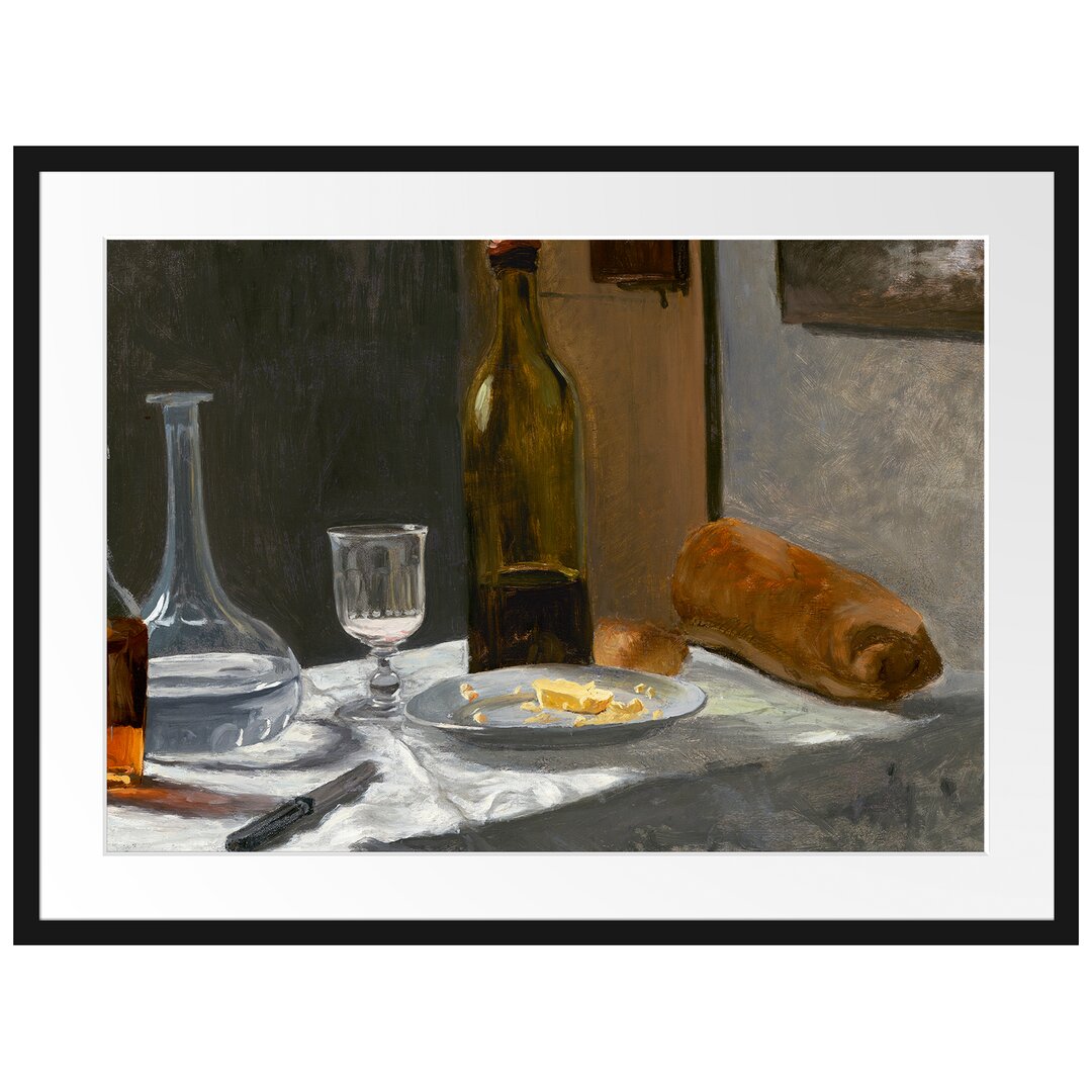 Gerahmter Kunstdruck Still Life with Bottle von Claude Monet