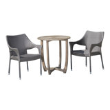 Nungesser 2 - Person Acacia Wicker Patio Dining Set with Round Table