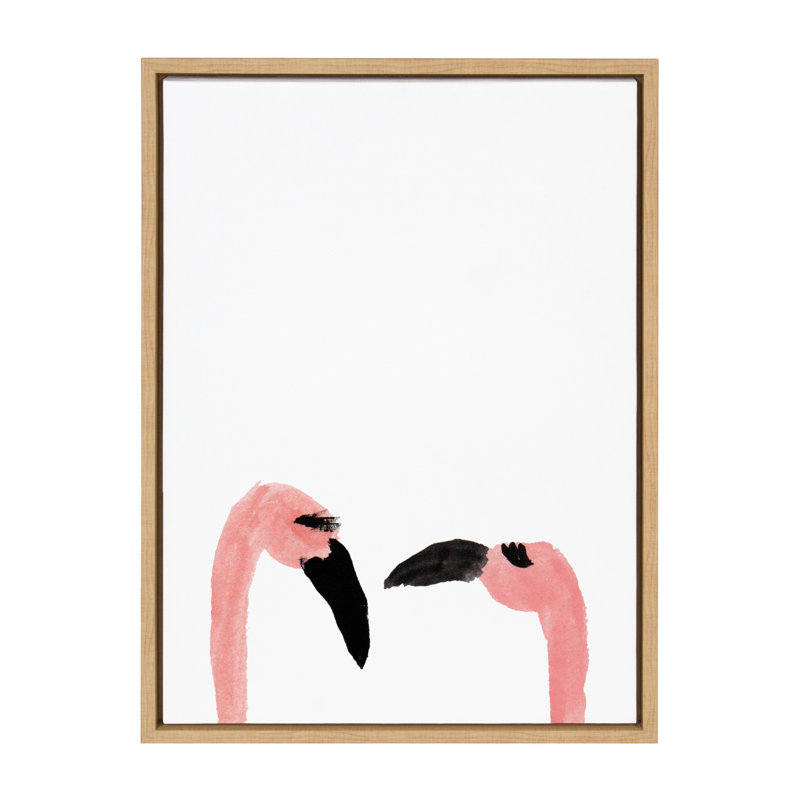«Flamingo faces crop» par Bouffants and Broken Hearts LLC, reproduction d'art sur toile encadrée
