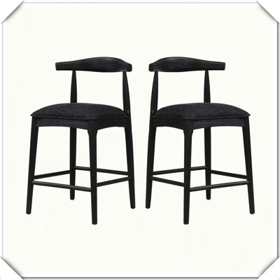 Set Of  2 Counter Stool Pebble Fabric Set Practical Versatile Durable Stylish Compact Functional