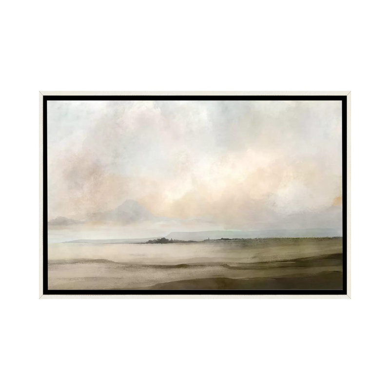 "Topsham" par Dan Hobday, reproduction d'art sur toile tendue, 40" H x 60" W, Impression encadrée, Blanc patiné