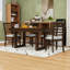 Ensemble de table de salle à manger extensible 5 pièces avec rallonge de 18 po, table rectangulaire et 4 chaises rembourrées Farmhouse-280041870