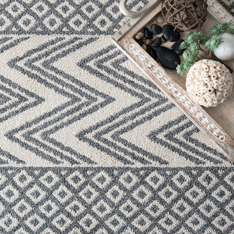 Tapis beige/gris Wasilewski, Rectangle 4 pi x 6 pi