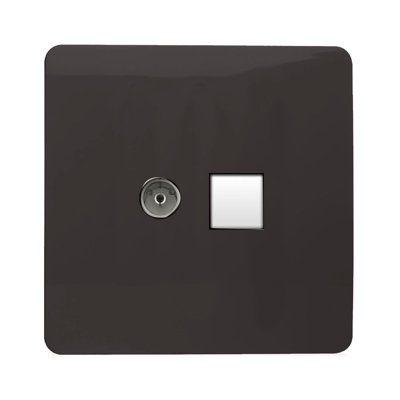 Trendi Switch 2 Gang Female TV Co-Axial & Telephone Sockets