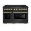 ZLINE Autograph 48" Paramount Dual Fuel Black Stainless Range w/ Gold Accents (SDRBZ-48-G)-1156668951