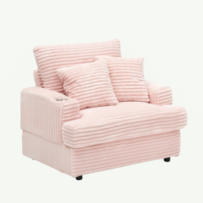 39-inch Spring upholstered armchair and Ottoman set - comfortable single sofa