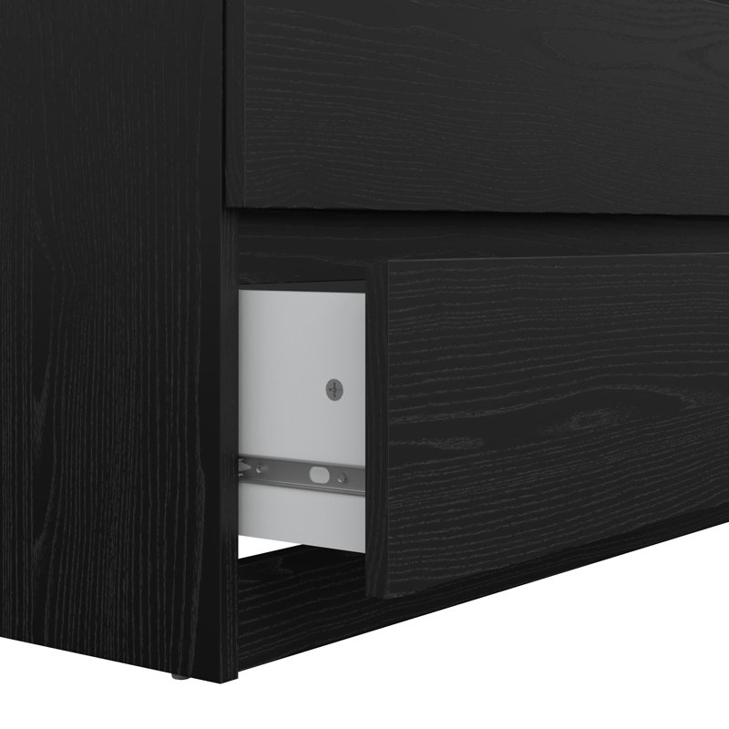 Jada 5 Drawer 30.31" W Chest, Black Wood Grain