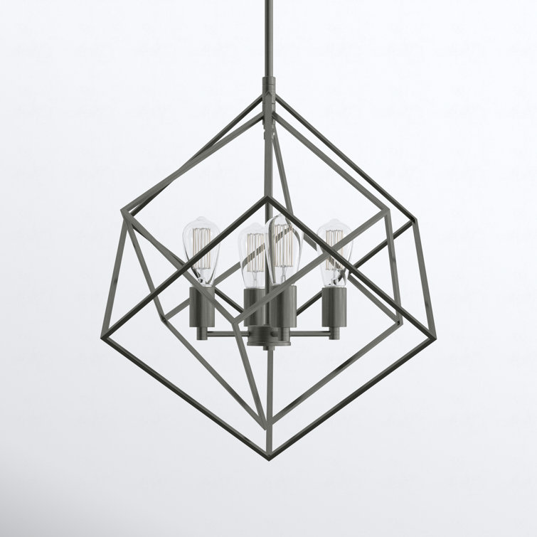 Wrigley 4 Light Metal Dimmable Geometric Chandelier