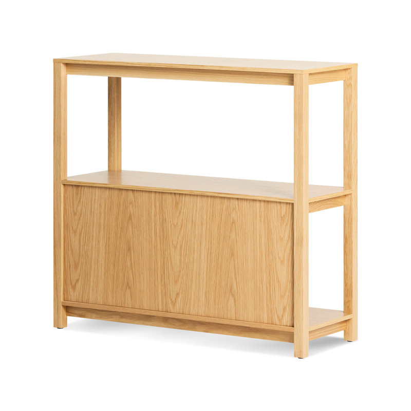 Open Plan Solid Wood Bookcase, White Oak