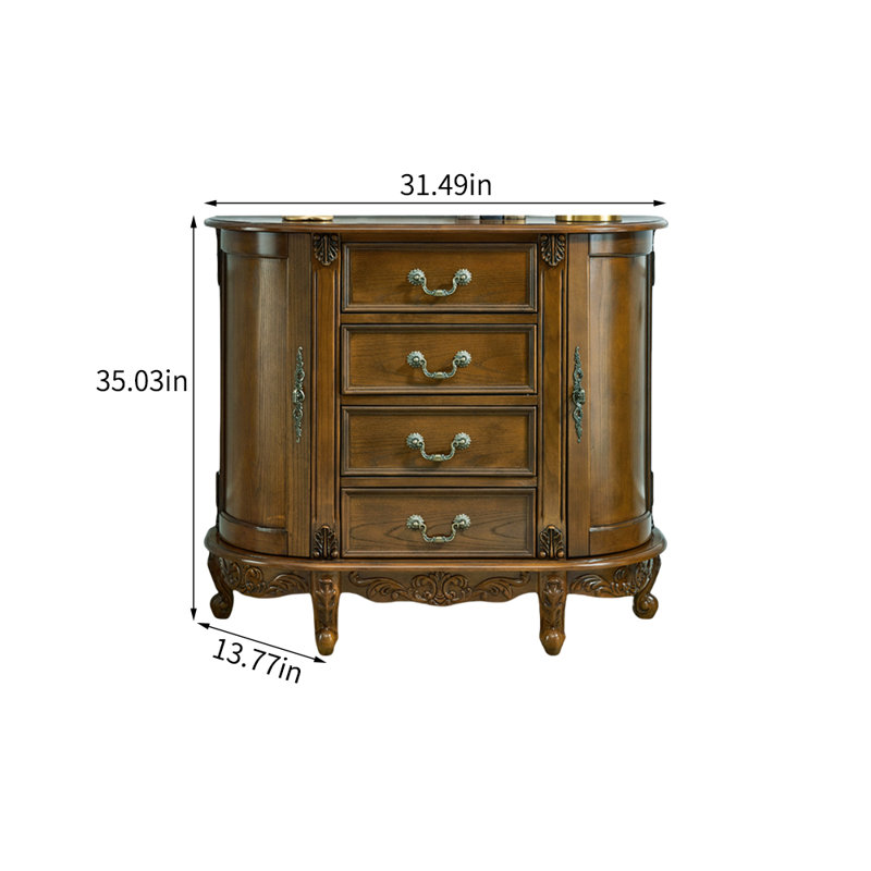 Armoire d'appoint en bois massif Simple Simple, Noyer, H 35,03 po x l 31,49 po x P 13,77 po