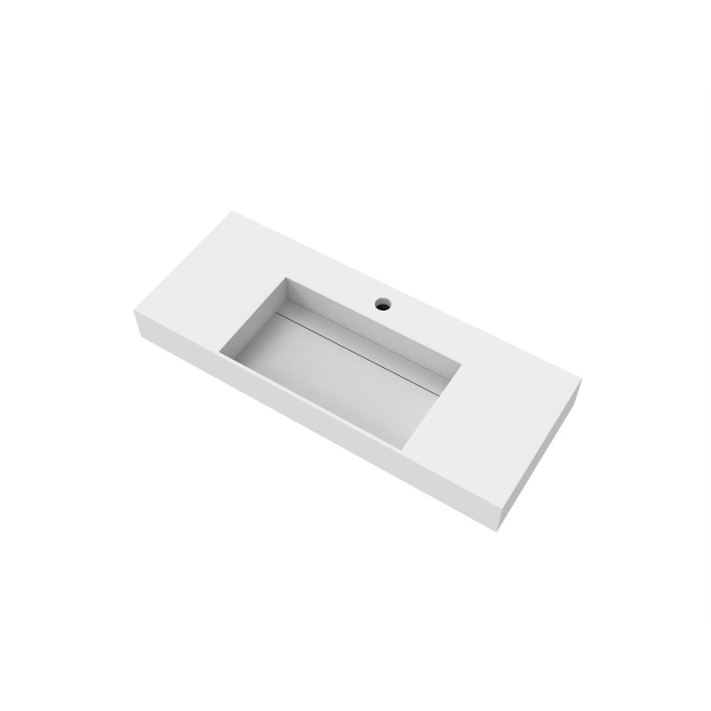 Meuble-lavabo simple mural de 48 po Boyter, Blanc