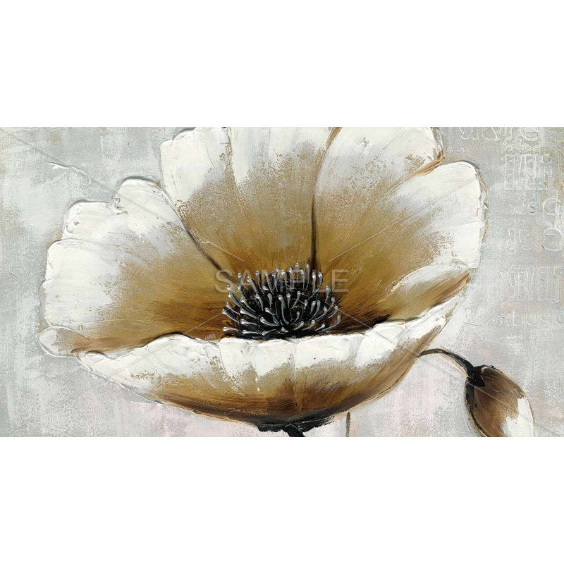 Modern Beige Flower Tablecloth | White Floral Home Decor