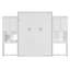 Grand lit escamotable avec bureau, coiffeuse et armoires, blanc