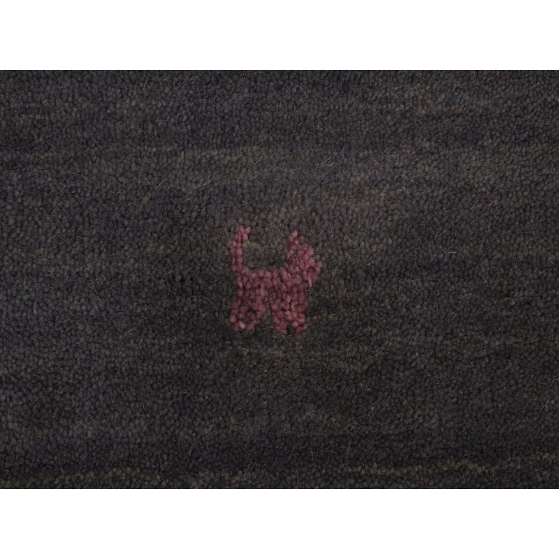 Handwoven Wool Gabbeh Uni Grey Rug, Rectangle 80 x 150cm