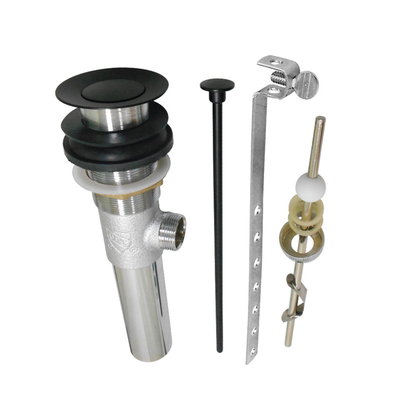 Drain escamotable pour lavabo de salle de bain Kingston, Chrome poli