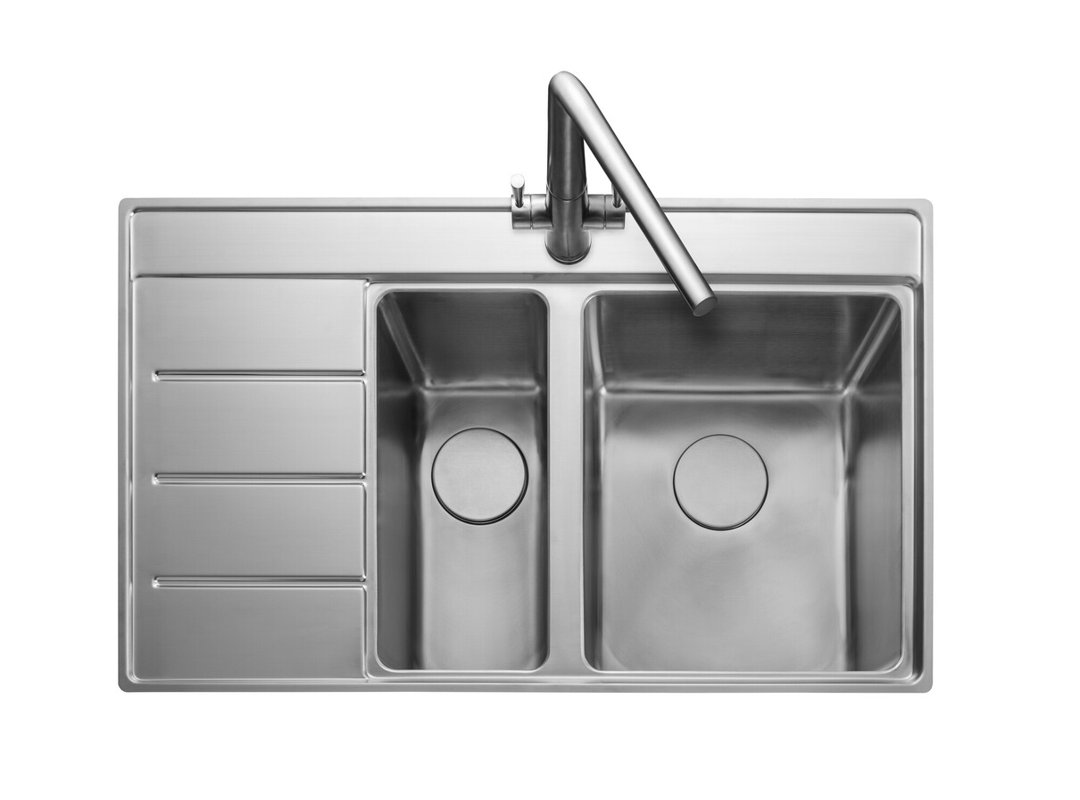 Rangemaster Sink & Taps 520mm W Stainless Steel Drop-In Kitchen Sink with 1 Faucet Hole