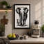 Mother And Calf Minimalist - Print-136626626-136626624