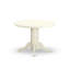 Ensemble de 5 pièces pour coin-repas pour 4 personnes comprenant une table de salle à manger ronde avec piédestal et 4 chaises Parson revêtues de tissu en lin crème, blanc lin-559333200-542890155