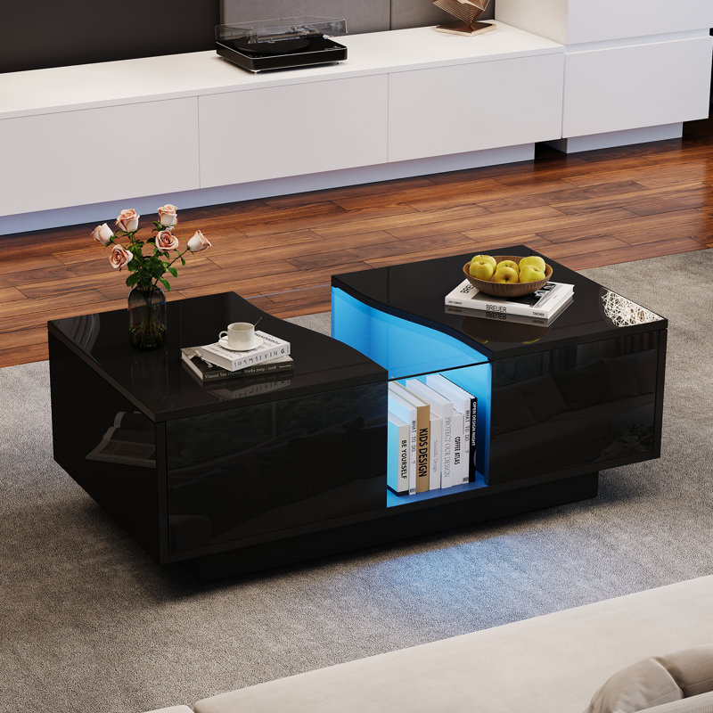 Coffee Table with Storage, Black