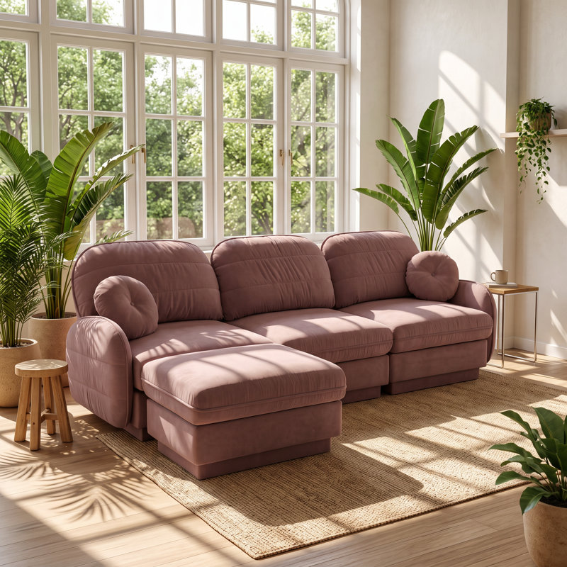 Canapé d'angle modulaire profond en chenille UI Furniture, 267 cm L x 147 cm P x 95 cm H