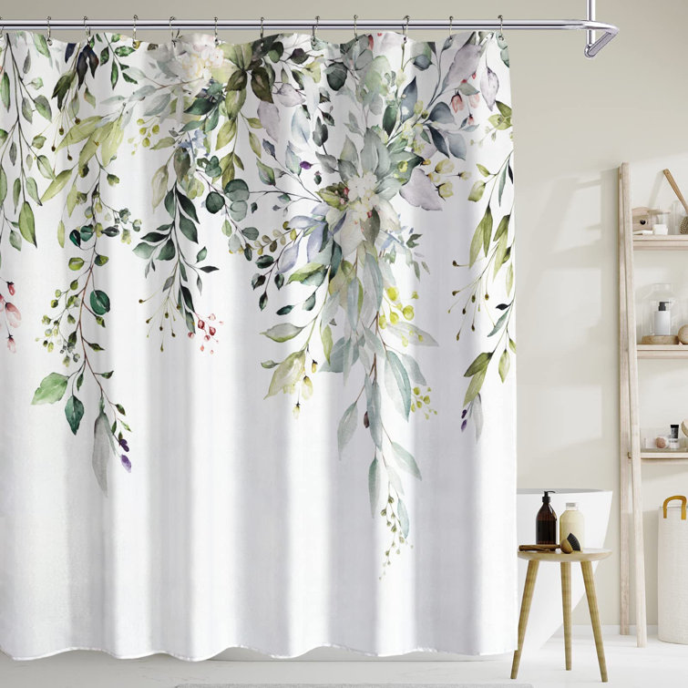 Winston Porter Jeljazko Floral Shower Curtain with Hooks Included & Reviews