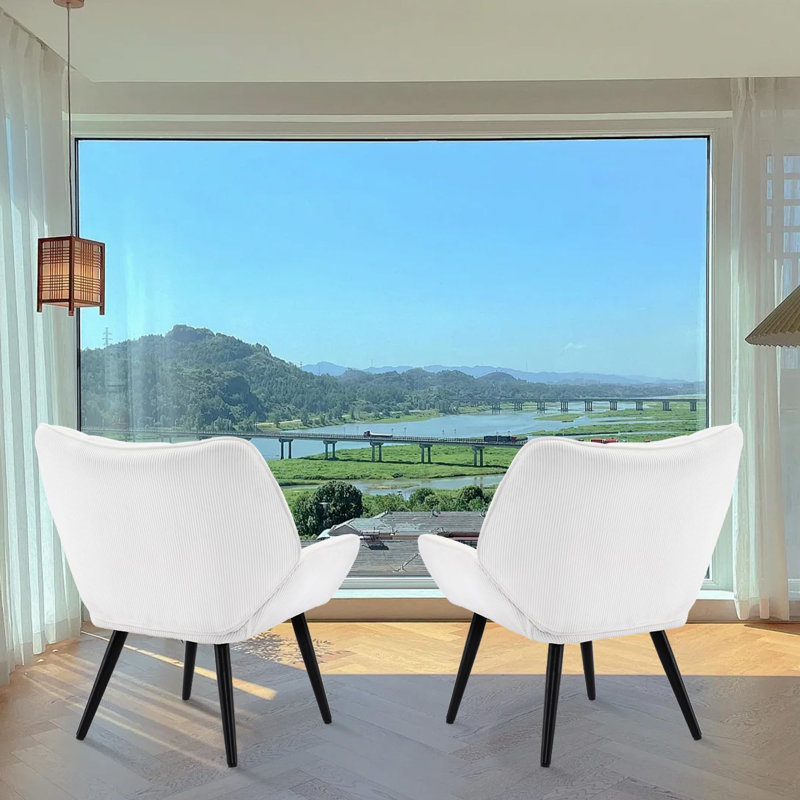 Upholstered Armchair, White