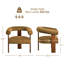 Ensemble de 2 chaises d'appoint en tonneau Mohair, 3 pieds en bois de noyer-931136351