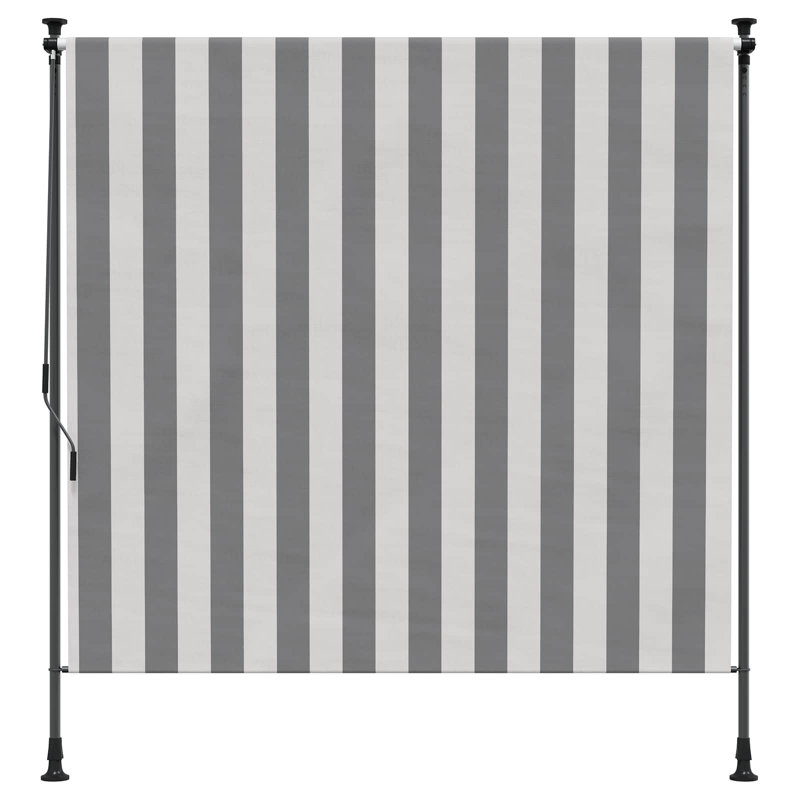 VidaXL Retractable, 120cm W x 270cm D, White/Anthracite Striped
