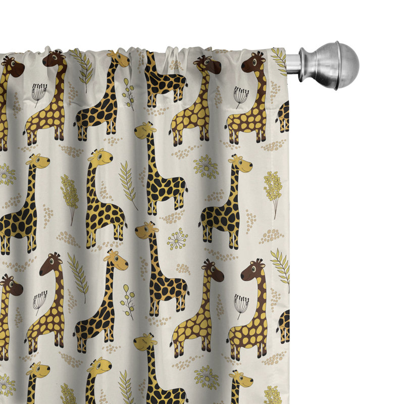 Giraffe Semi-Sheer Rod Pocket Sliding Panel, 28" x 63"