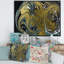 «Blue and Golden Marble Waves», peinture sur toile-67229191-67229192