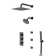 Crozet Thermostatic Shower System with Dual Shower Head, 3 Body Jets and Hand Shower  (Valve Included)