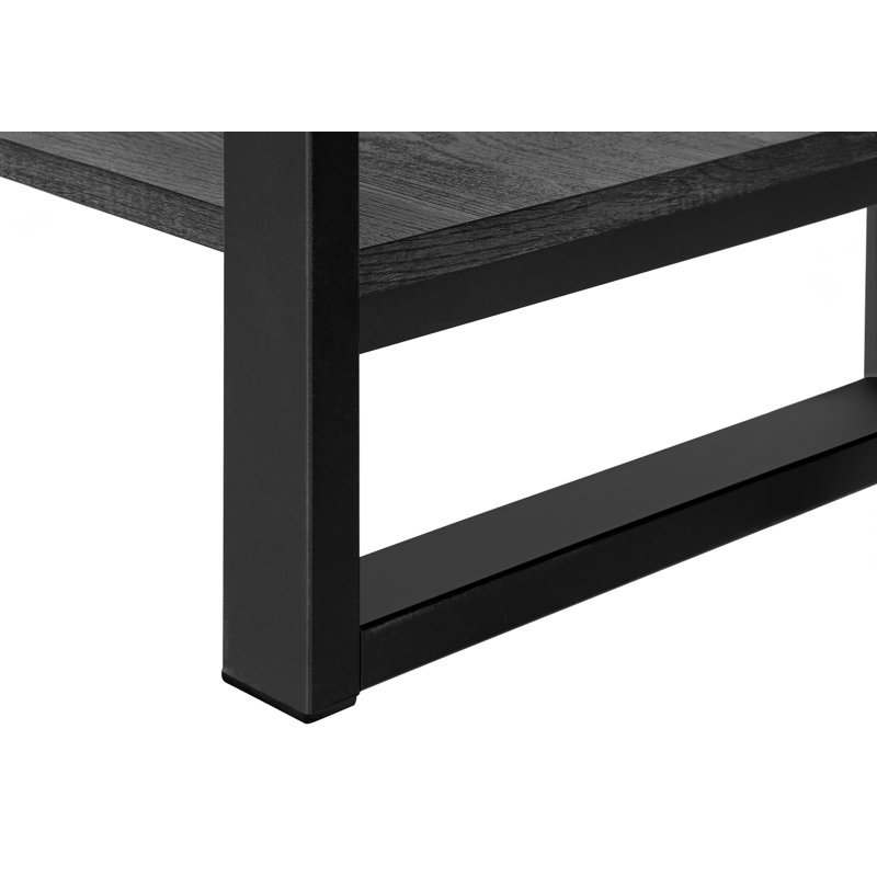 Table basse moderne pour le salon en stratifié noir et métal, L 48 po | Idée cadeau