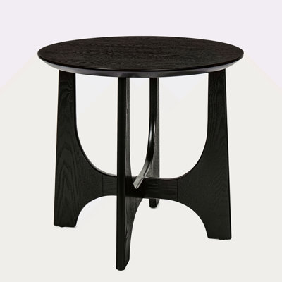 25" Round End Table, Wooden Side Table,Night Stand For Living Room ,Reception Room