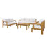 Ensemble de conversation d'extérieur en bois d'acacia Sevara Modern Coastal