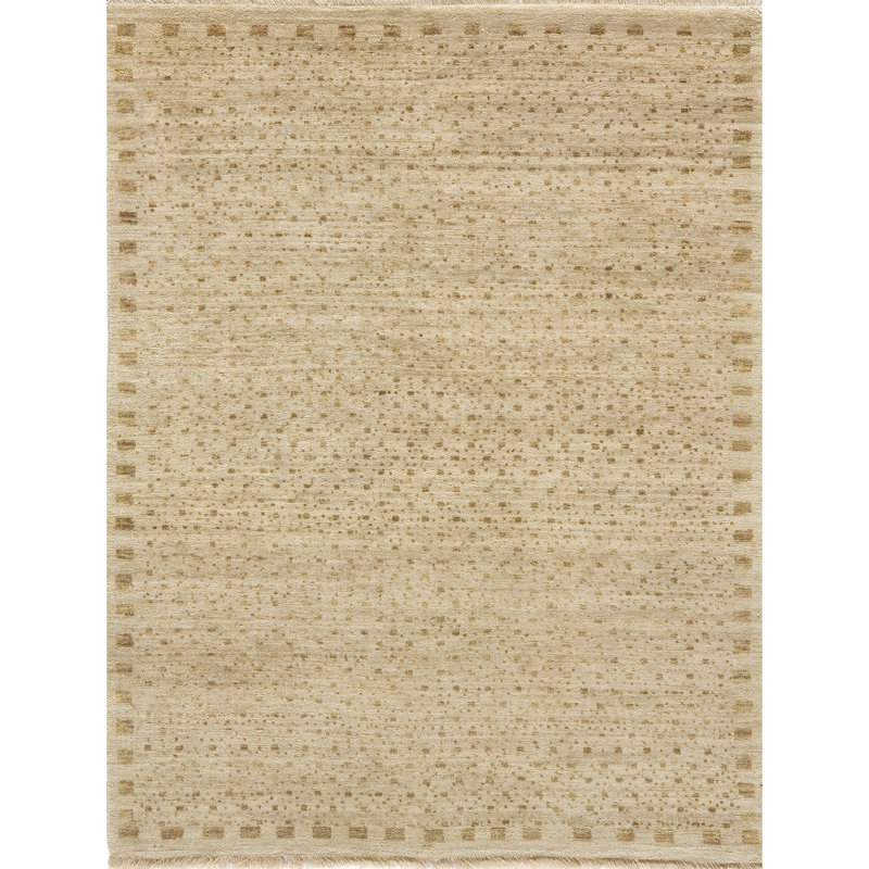 Tapis beige noué à la main de haute qualité, Rectangle 12 pi x 15 pi