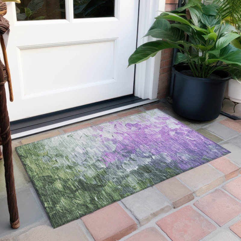 Tapis mauve intérieur / extérieur lavable à la machine Cinead ACN1674, Rectangle 1 pi 8 po x 2 pi 6 po