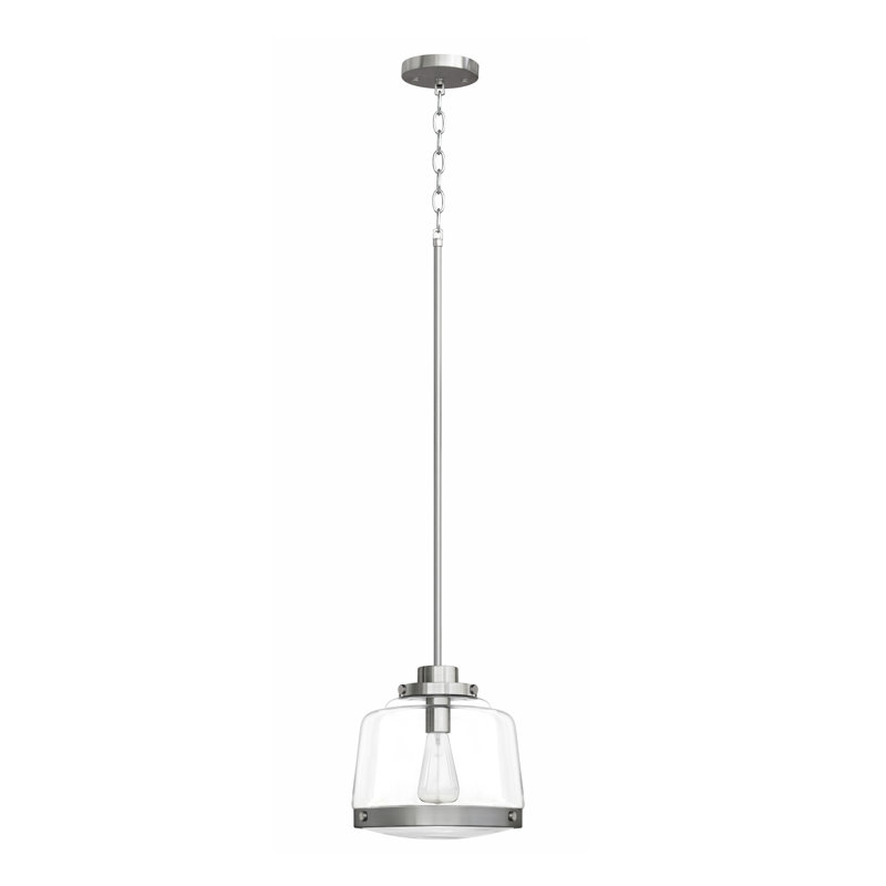 Luminaire suspendu cylindrique à 1 lumière, Acier Inoxydable