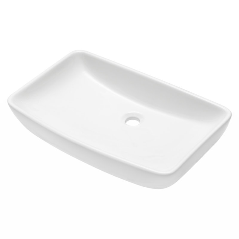 Myhomekeepers 15'' Ceramic Rectangular Bathroom Sink