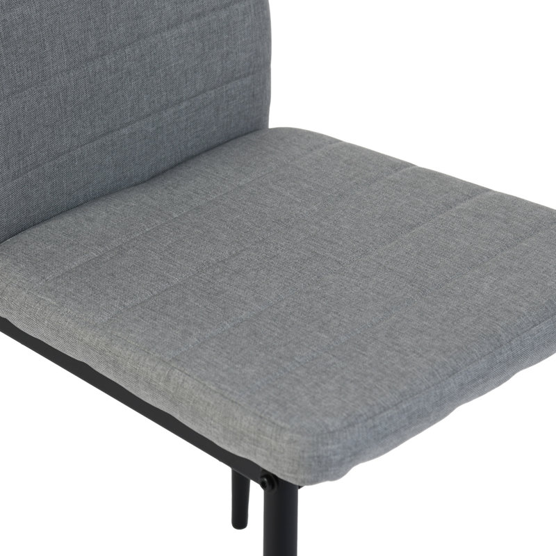 Akir 47.5 cm H Fabric Side Chair, Grey, Black