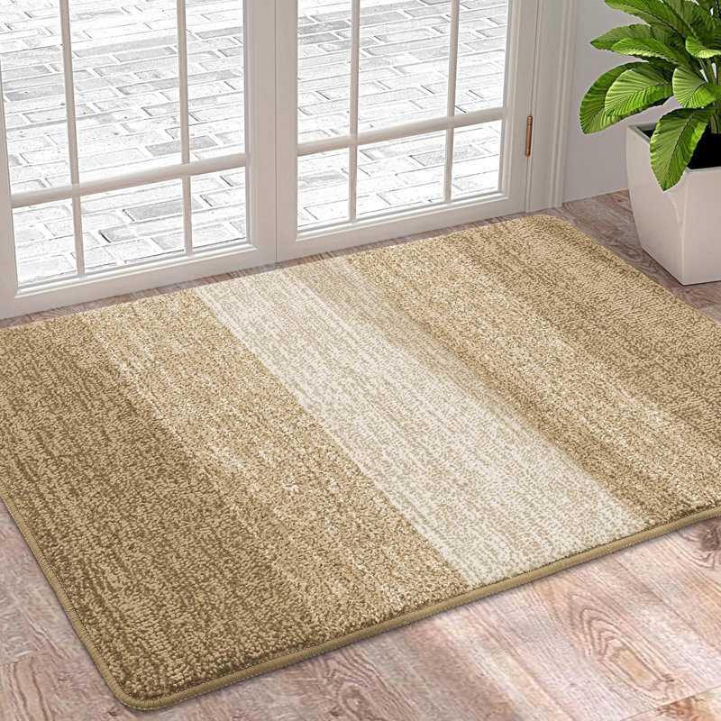 Door Mats Indoor, Machine Washable Soft Doormats, Beige, 50 cm W x 80 cm L