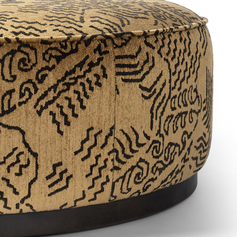 Sinclair Large Round Ottoman, Balkan Ochre Rayon / Viscose