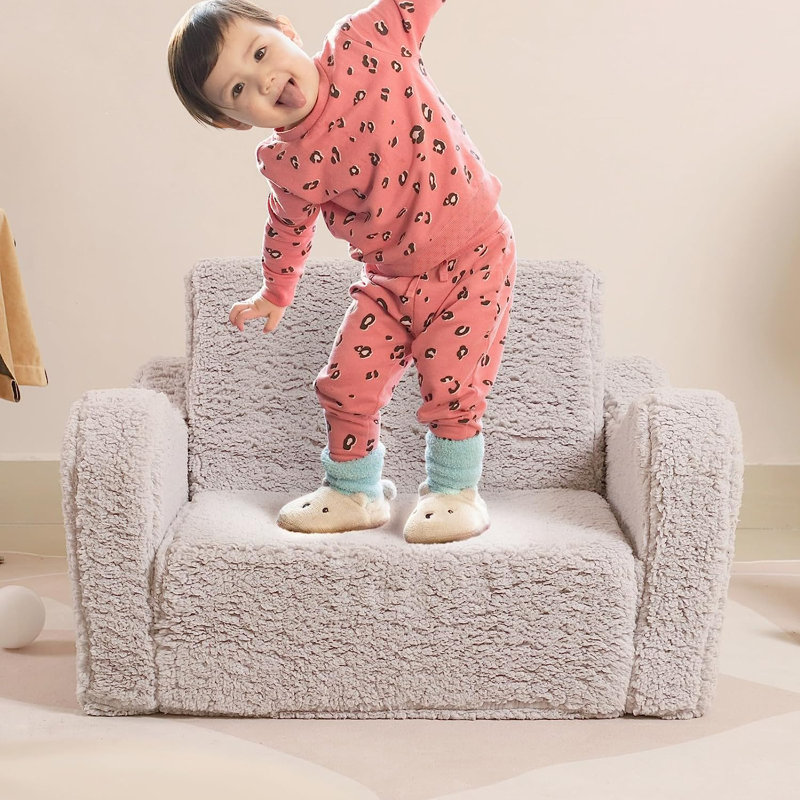 Adahli Kids 11'' Club Chair and Ottoman,  Gray