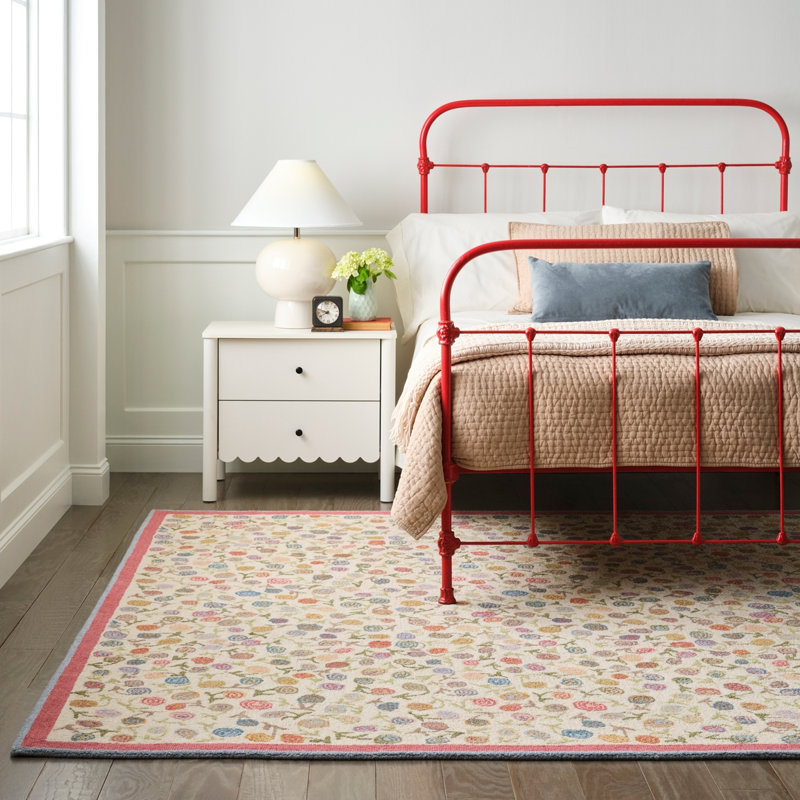 Florals Area Rug, Natural, 8' x 10'