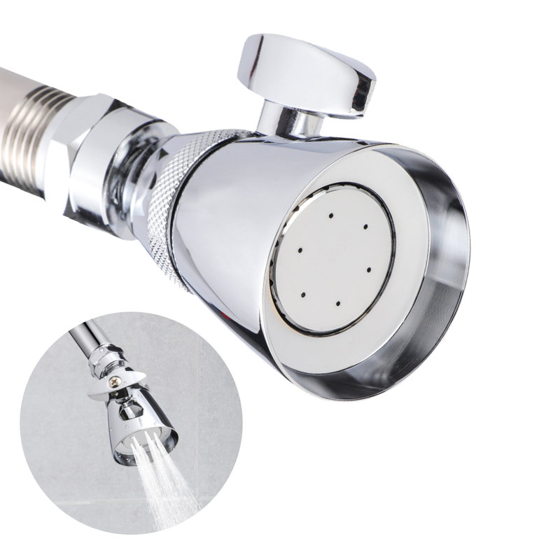 Pomme de douche réglable à réglage de jet en métal chromé, surface de 2,2 po