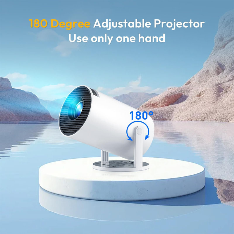 [2025 Upgraded & Android 11.0] Mini Projector Native 720P HD, Supports 4K 1080P, Portable Projector 12000 Lumen, Wifi 6, Bluetooth, Auto Keystone, Video Projector For Home Cinema