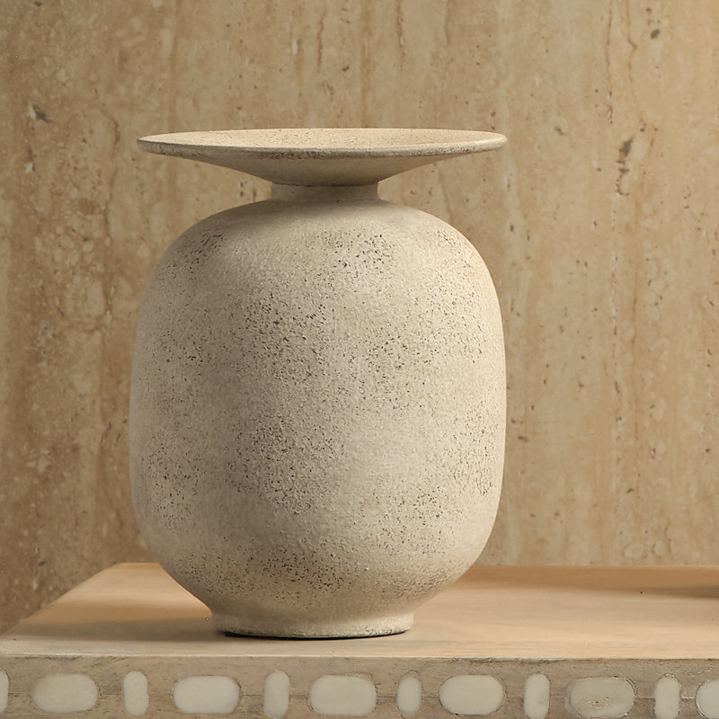 Highland Handmade Ceramic Table Vase, Off White