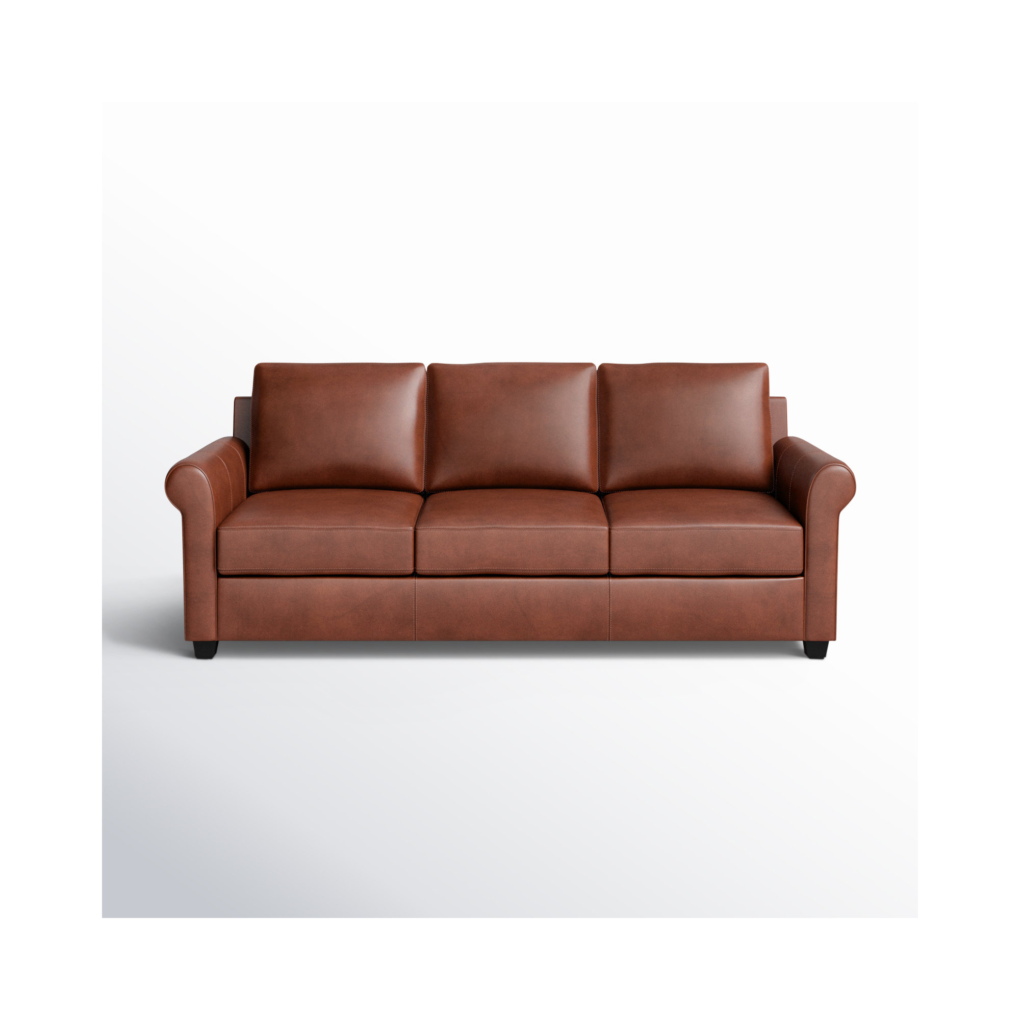 Cataldo 86'' Upholstered Sofa, Sidekick Cobble Stone Genuine Leather