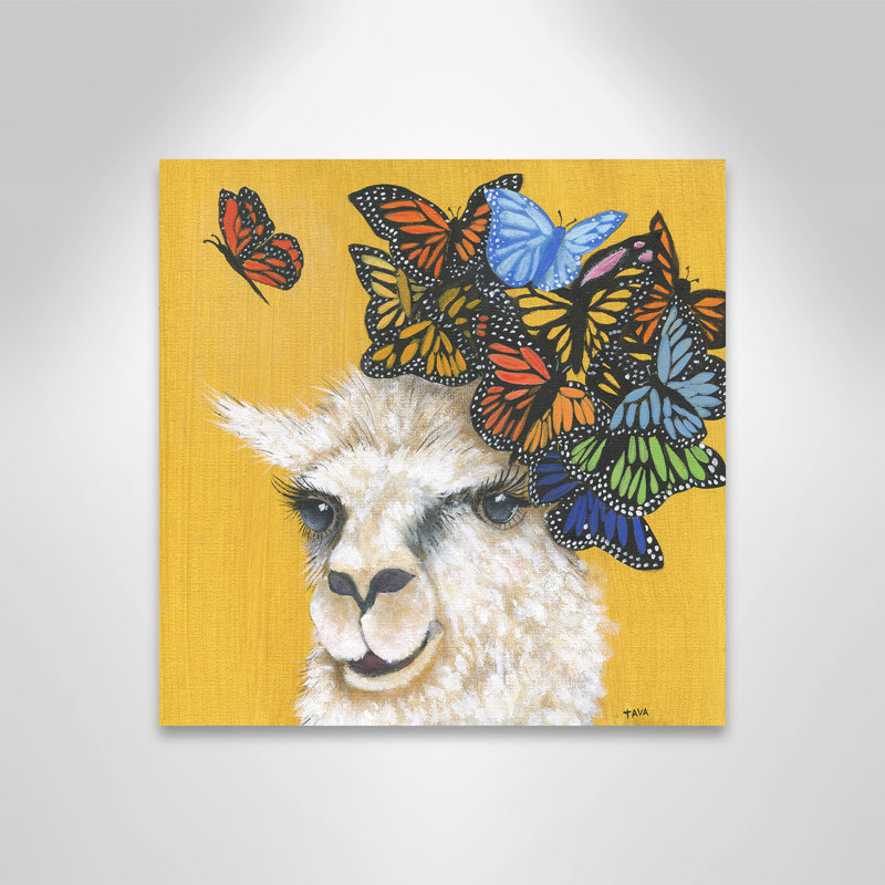 Art sur toile llama, H 16 po x l 16 po x P 1,5 po, Toile