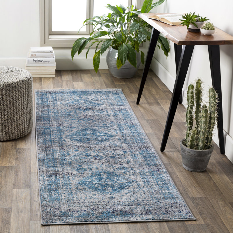 Tapis oriental Fitz, Tapis de couloir 2 pi 7 po x 7 pi 3 po, Charcoal