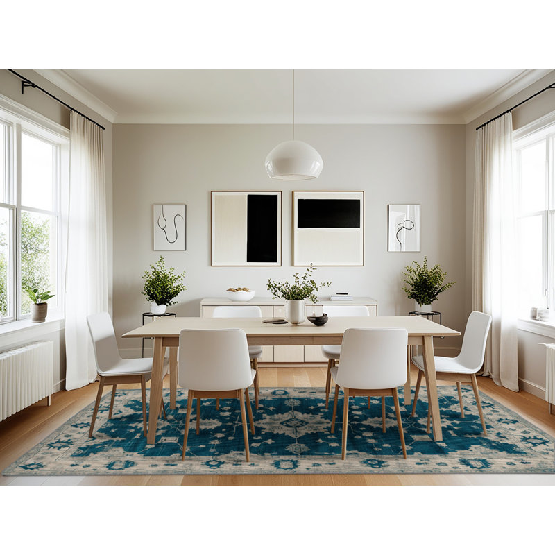 Machine Washable Overdyed Green Area Rug, Rectangle 7' x 10'